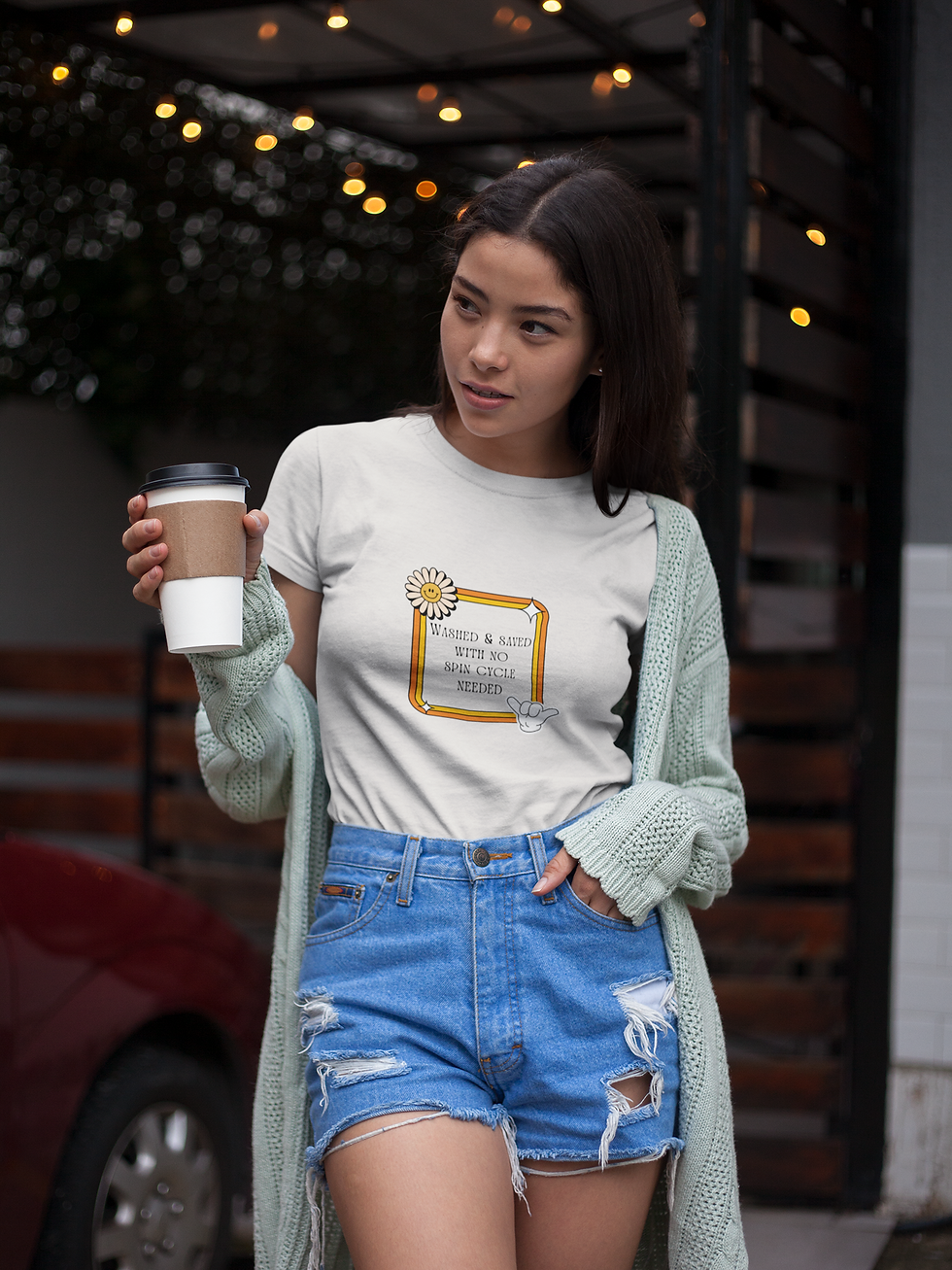 Thumbnail: Washed & Saved With No Spin Cycle Needed - Christian Casual Tee