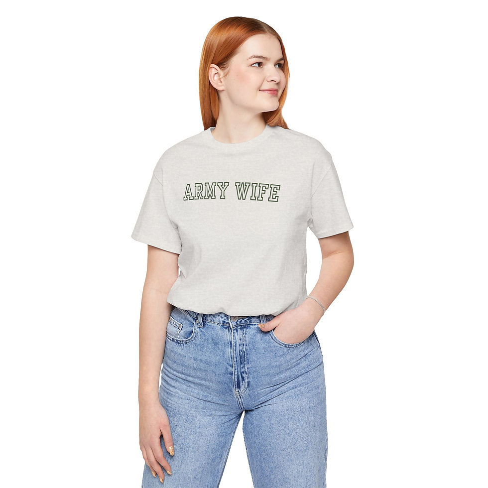 Thumbnail: Army Wife Unisex Jersey Tee, Military Spouse Gift, Casual Graphic T-shirt
