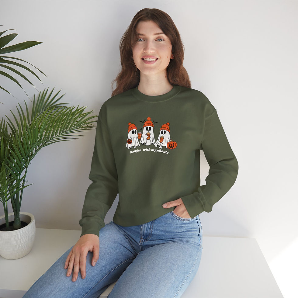 Thumbnail: Hangin' With My Ghouls - Fun Creative Halloween Sweatshirt