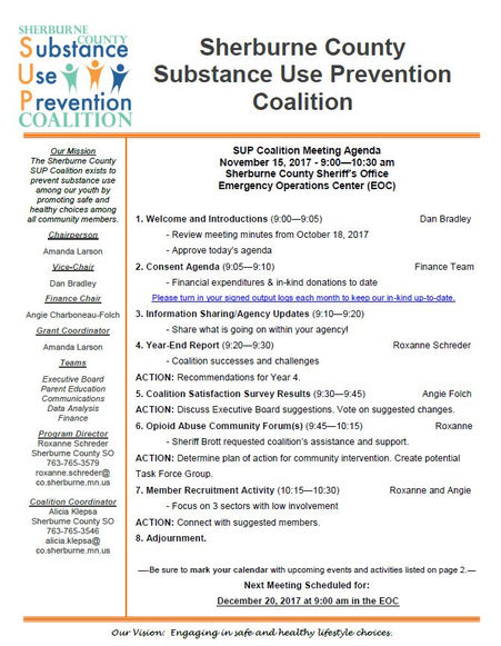 November SUP Coalition Meeting Agenda - Join Us!