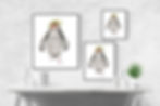 Thumbnail: Penguin Print, Watercolor and Pen and Ink by Haylee McFarland