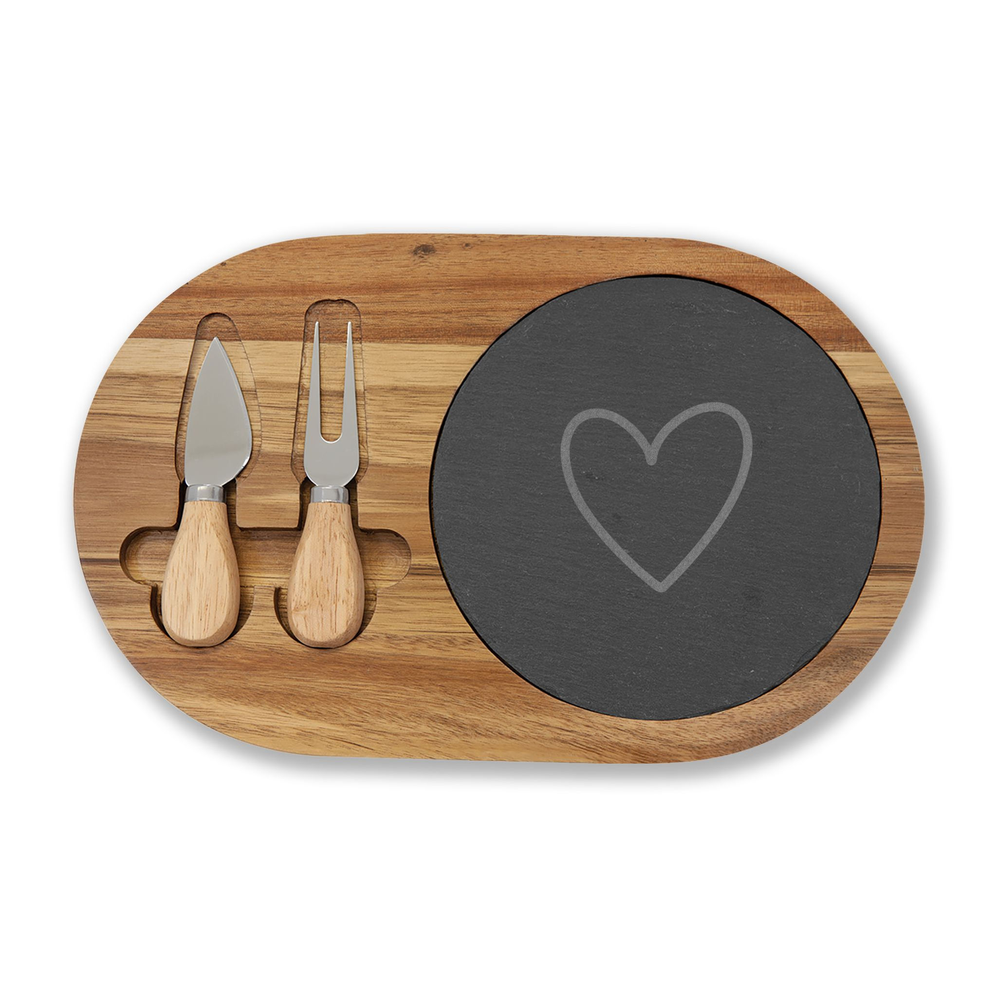 Engraved Hand Drawn Heart Design Charcuterie Board