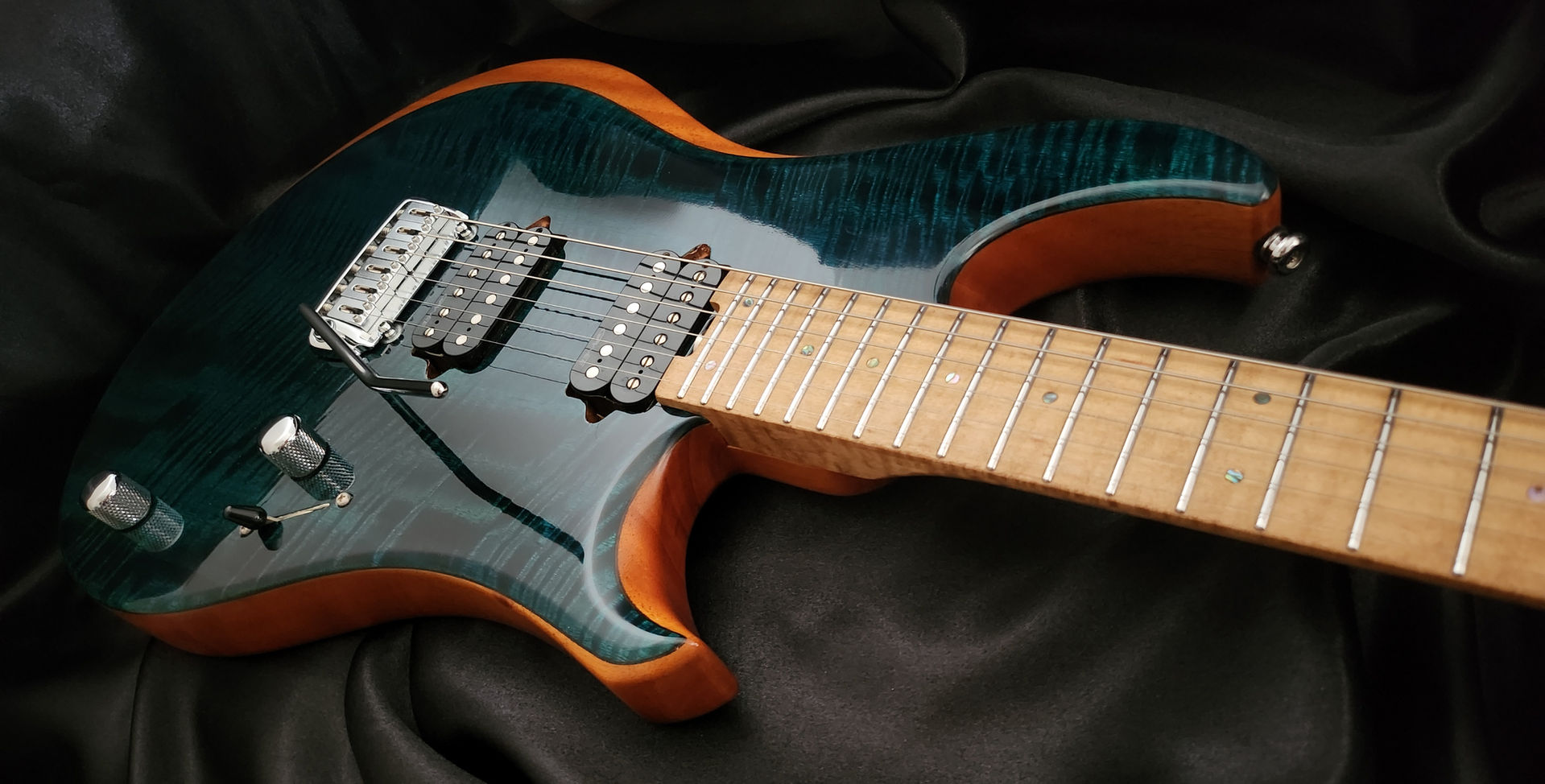 custom guitar with flame italian poplar