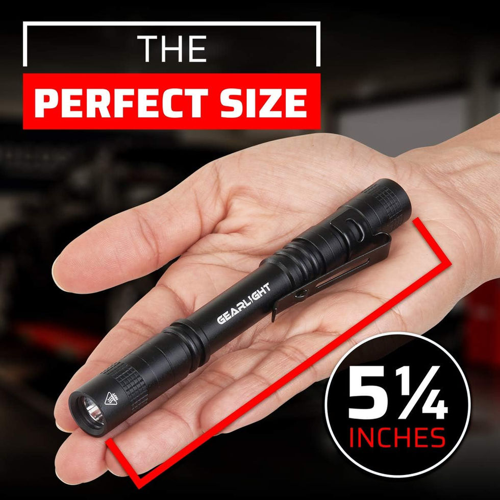 GearLight S100 Mini LED Flashlight with Clip for Tight Spaces Side View