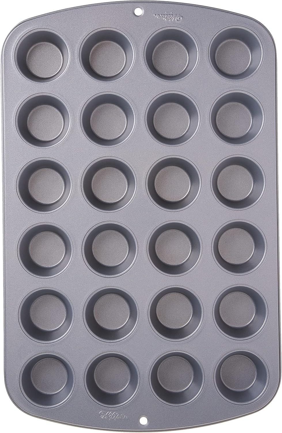Wilton Nonstick 24 Cup Mini Muffin Pan – Side Angle Showing Handles