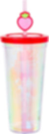 Care Bears & Strawberry Shortcake Tumbler with Red Lid, Pink Straw, and Strawberry Topper