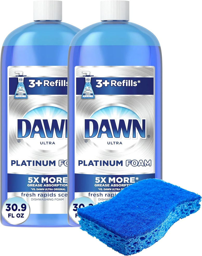 PURPUR Dish Sponge & Ultra Platinum Foam Dish Soap 30.9 oz Refill Front View