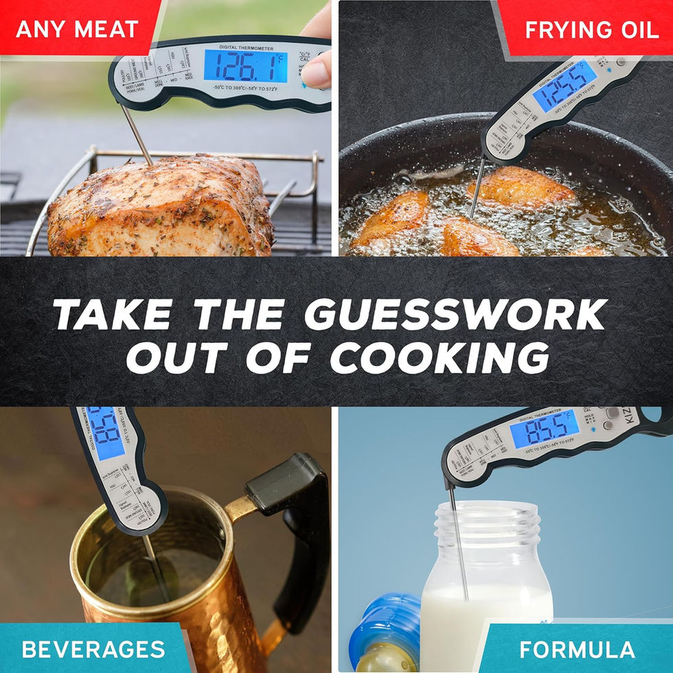 KIZEN Food Thermometer Digital Kitchen BBQ Grilling Tool Side View