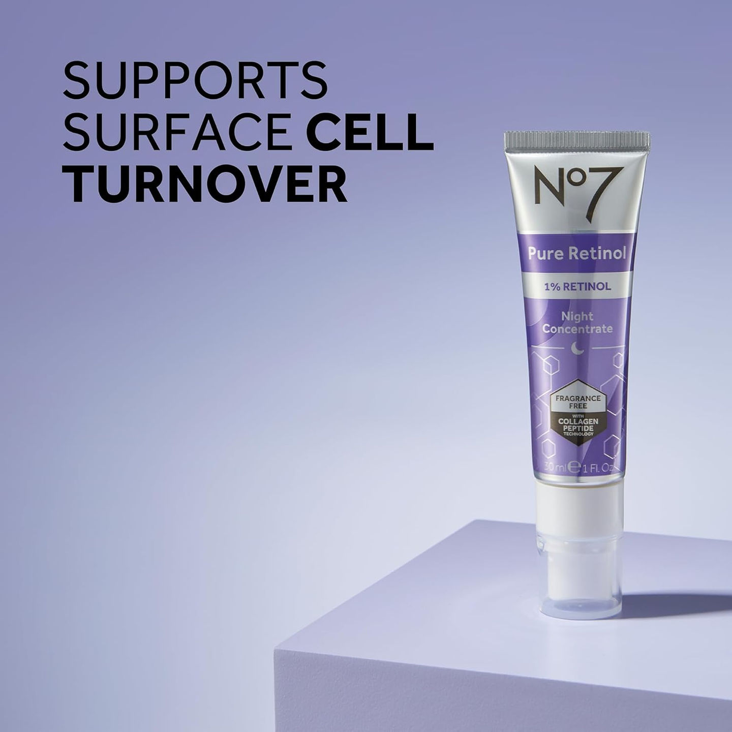 No7 Anti-Wrinkle Retinol Serum with Collagen Peptides and Niacinamide Packaging