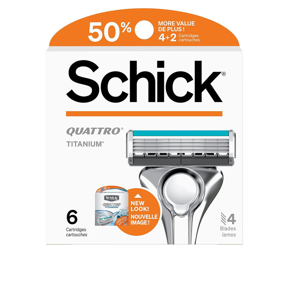 Schick Quattro Titanium Razor Refills 6 Count Box Front View