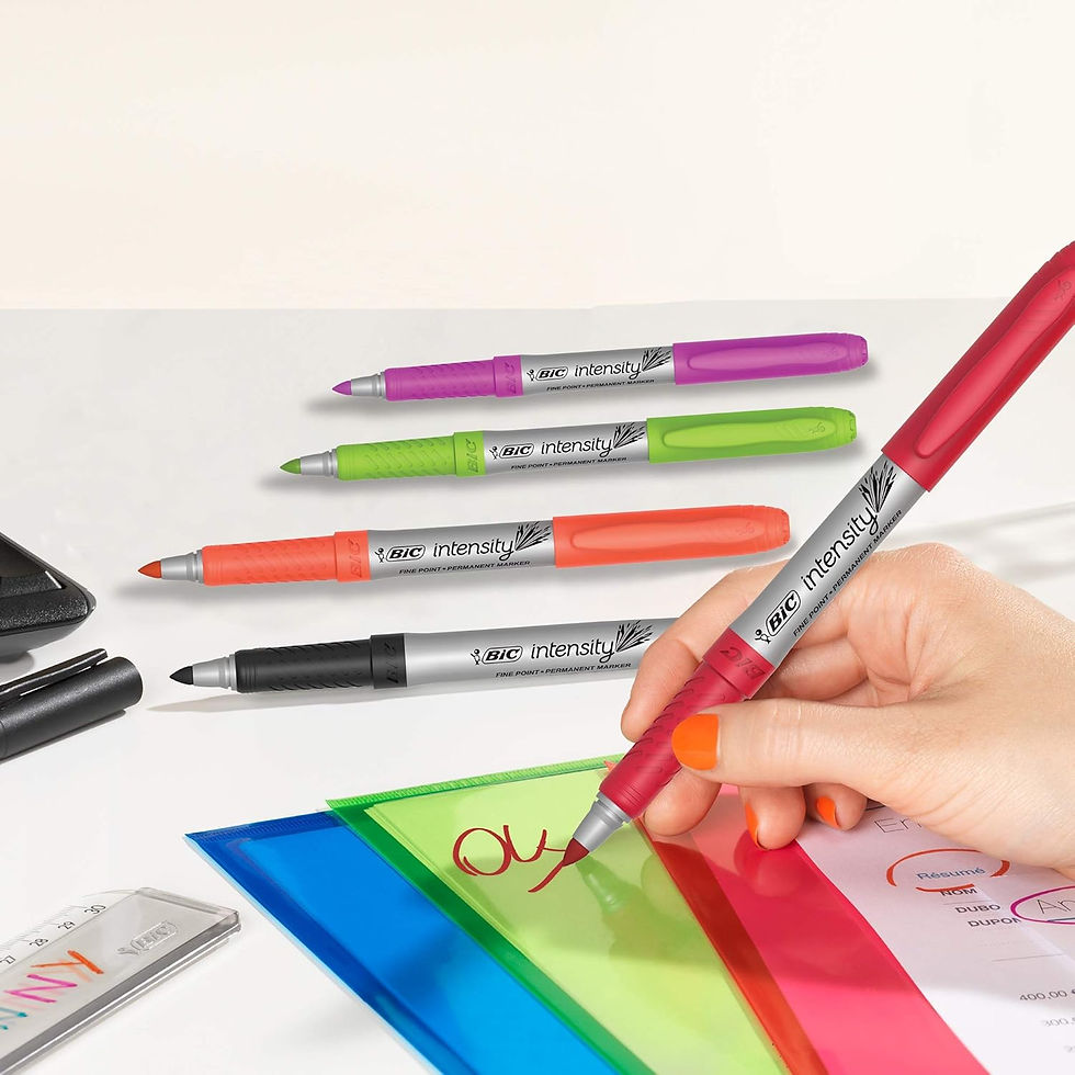 BIC Intensity Permanent Markers Non-Slip Grip Assorted Ink Wholesale Pack