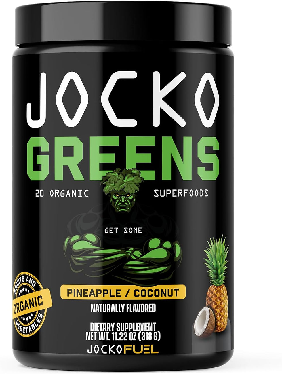 Jocko Fuel Daily Greens Powder 30 Servings Jar Front View – Organic Superfood