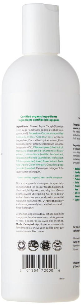 Carina Organics Organic Moisturizing Shampoo for Dry Color-Treated Hair