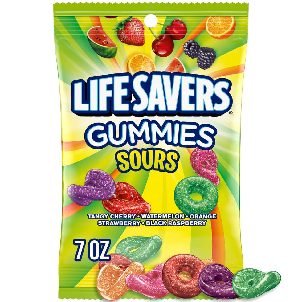 Life Savers Sours Gummies Candy 7 oz Bag Front Packaging