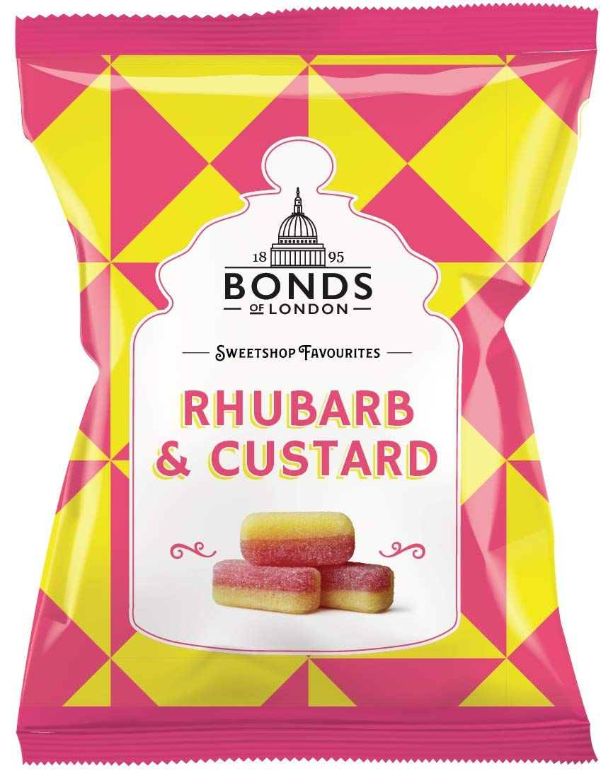 Bonds of London Rhubarb & Custard Bag 4.585oz Front View