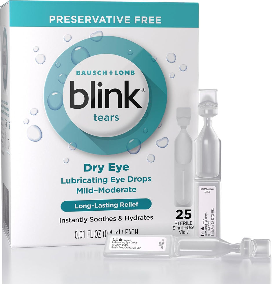 BLINK Lubricating Eye Drops Single-Use Vials – Moisturizing and Soothing for Dry Eyes