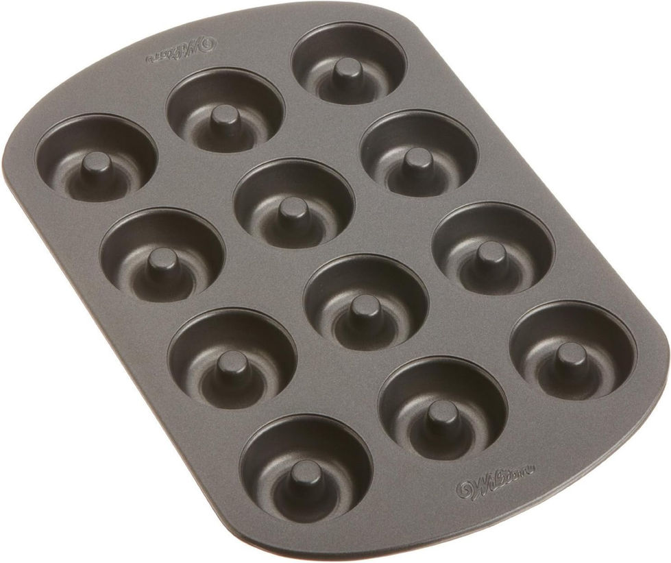 Wilton Small Donut Pan 12-Cavity Steel Non-Stick Bakeware Front View