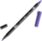 Tombow 56568 Dual Brush Pen Art Marker 606 Violet Front View