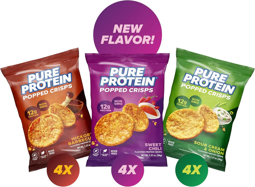 Pure Protein Popped Crisps Variety Pack 12 Count Front View