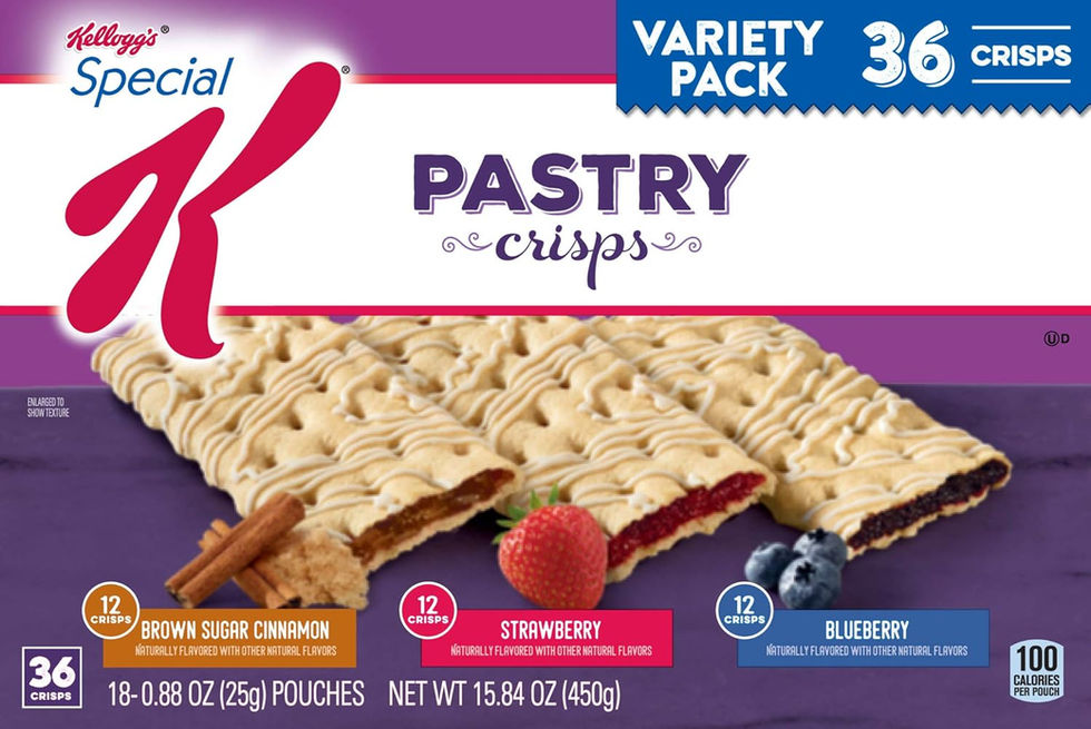 Kellogg’s Special K Pastry Crisps Variety Pack 15.84 oz Box Front View Assorted Flavors