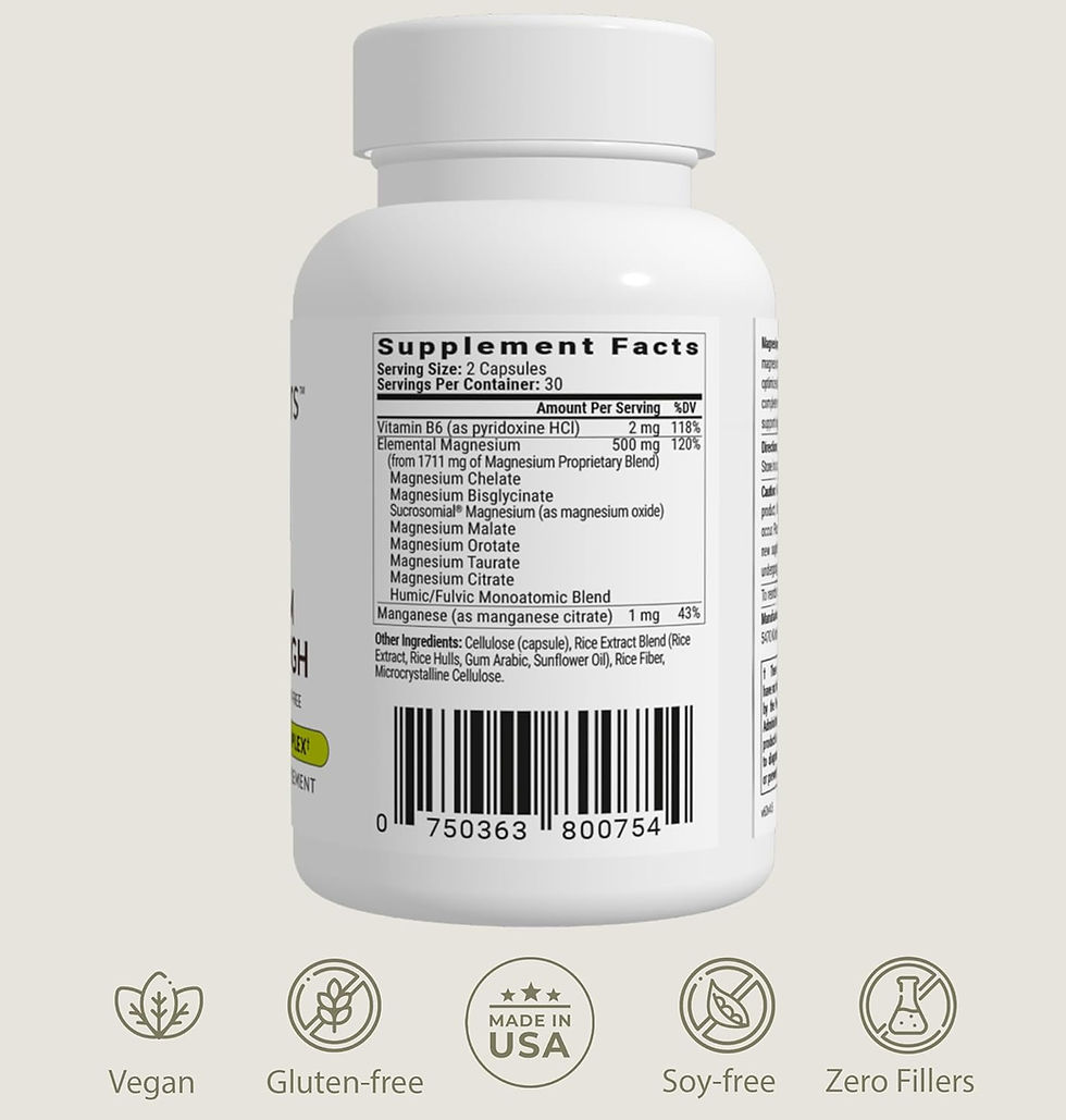 BIOptimizers 7 Forms Magnesium Supplement Side Label View