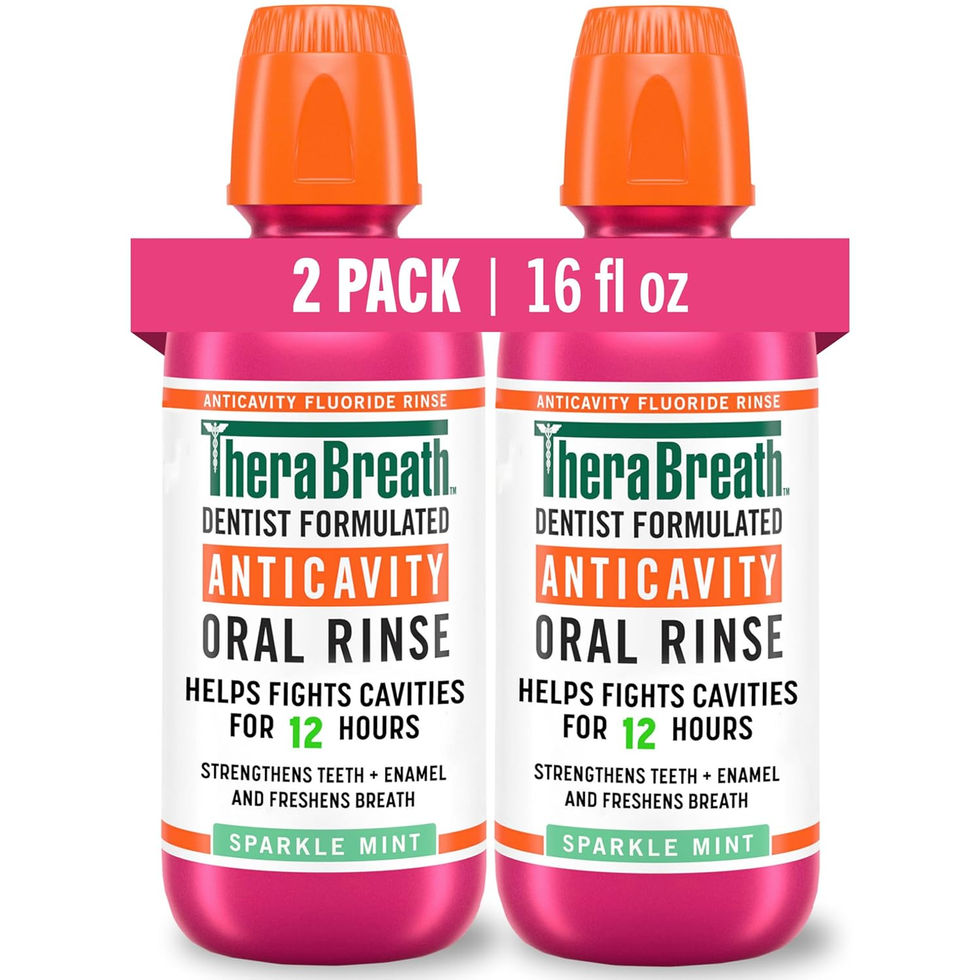 TheraBreath Anticavity Fluoride Mouthwash Sparkle Mint 16 Fl Oz 2-Pack Front View