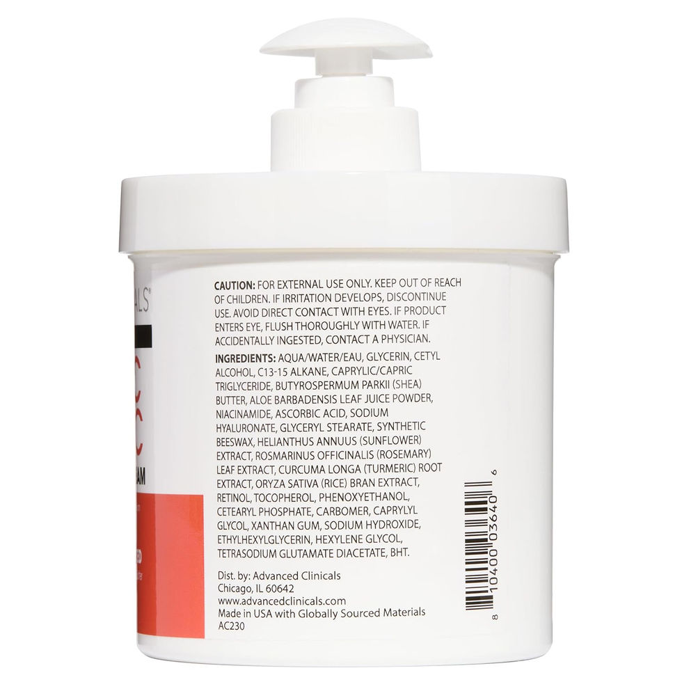 Advanced Clinicals Vitamin C Brightening Cream Side Label View