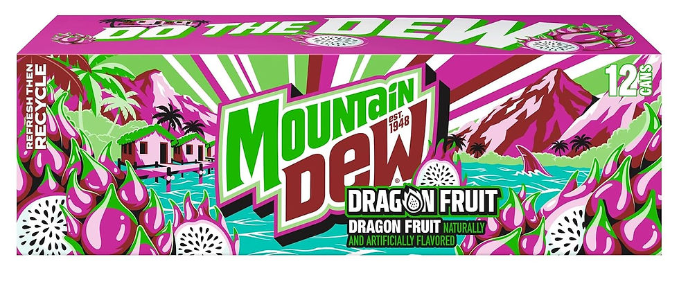 Mountain Dew Dragon Fruit Soda 12 x 355ml Cans Front Packaging View