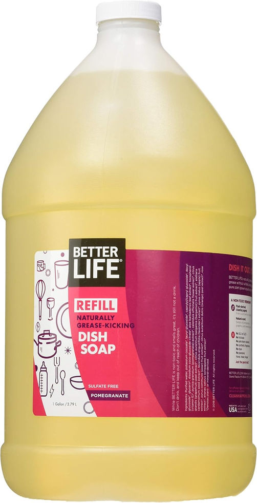 Better Life Sulfate Free Dish Soap Refill 128oz Currant and Citrus Bottle Front View