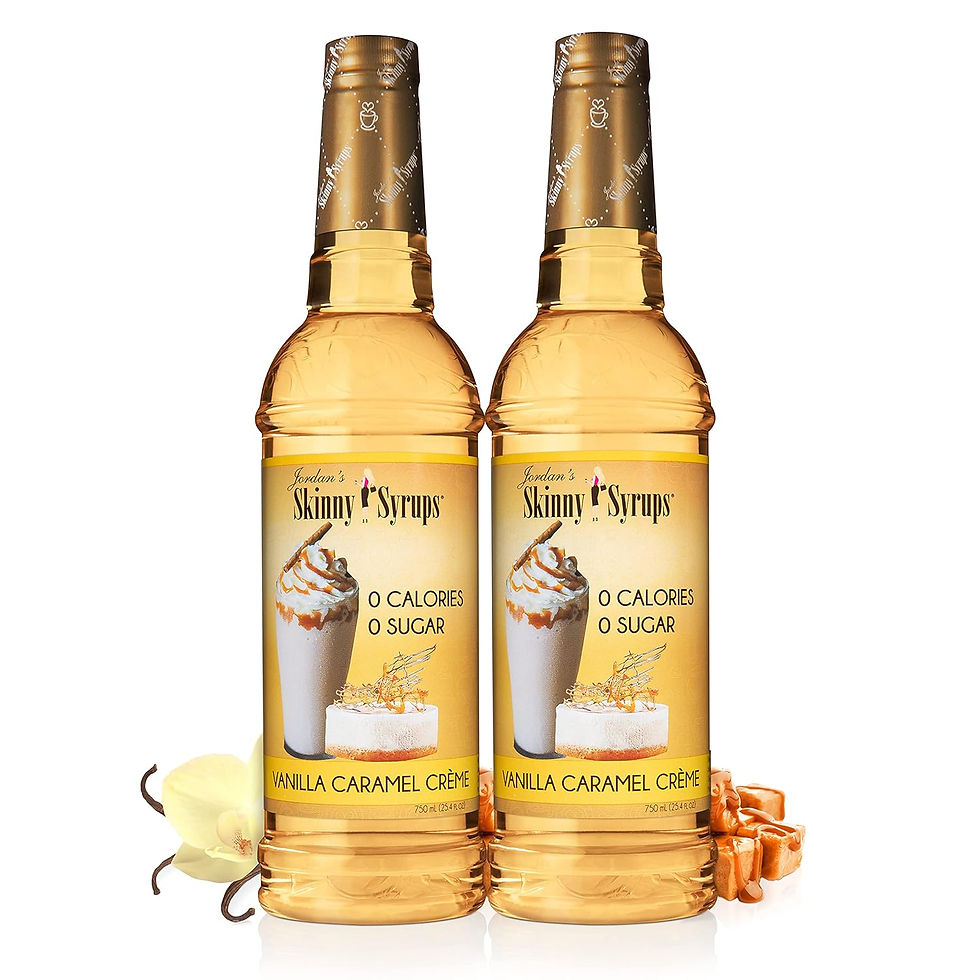 Jordan's Skinny Mixes Vanilla Caramel Crème Sugar-Free Syrup 50.8 Fl Oz Pack of 2 Front View