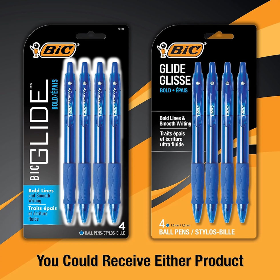 BIC Glide Bold Blue Retractable Pens Bold 1.6mm Point Side Angle