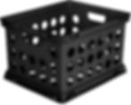 DqOasd Black Stackable Plastic File Crate with Handles Front View
