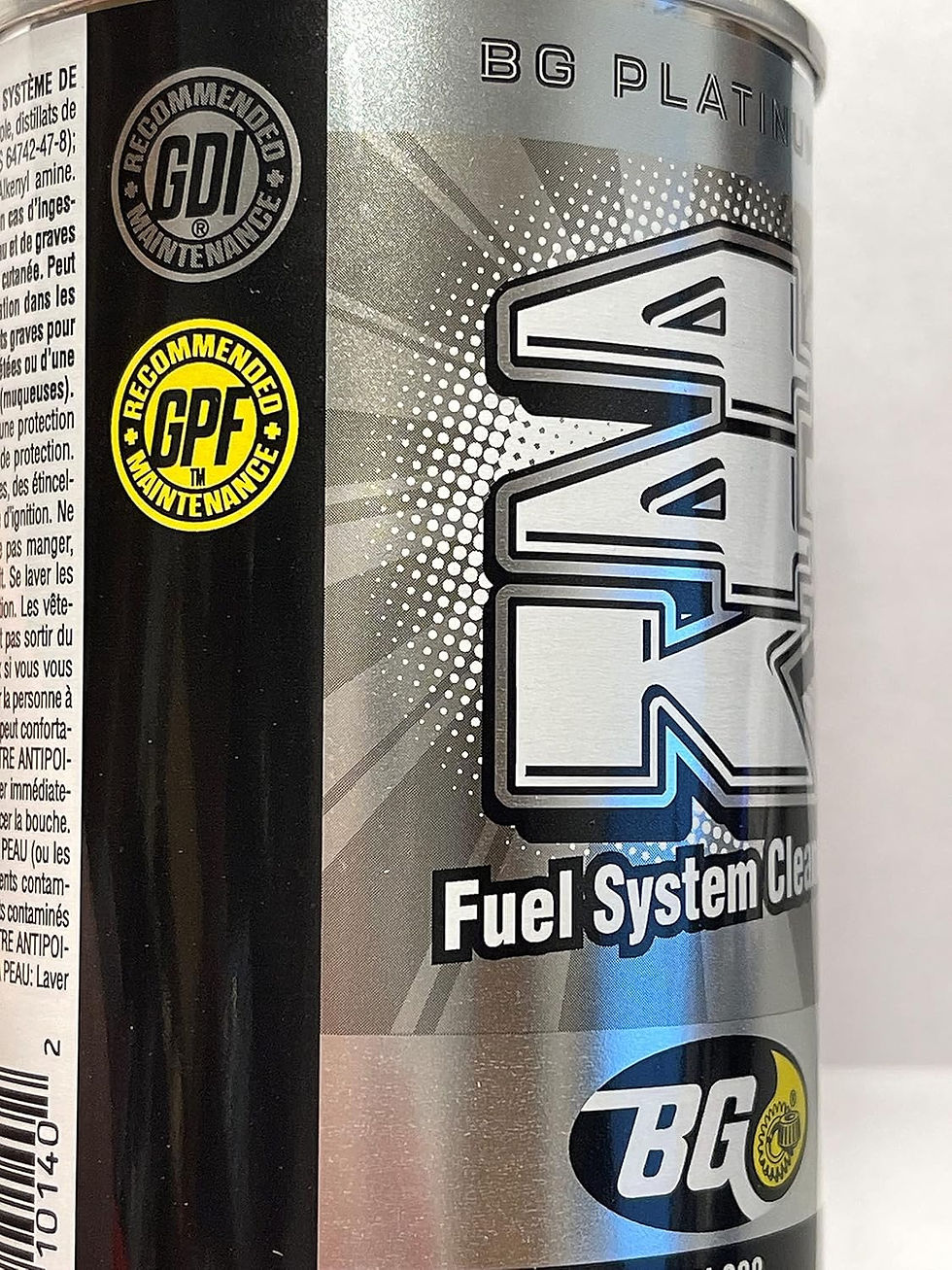BG 44K Fuel Additive Cleaner Close-Up Packaging