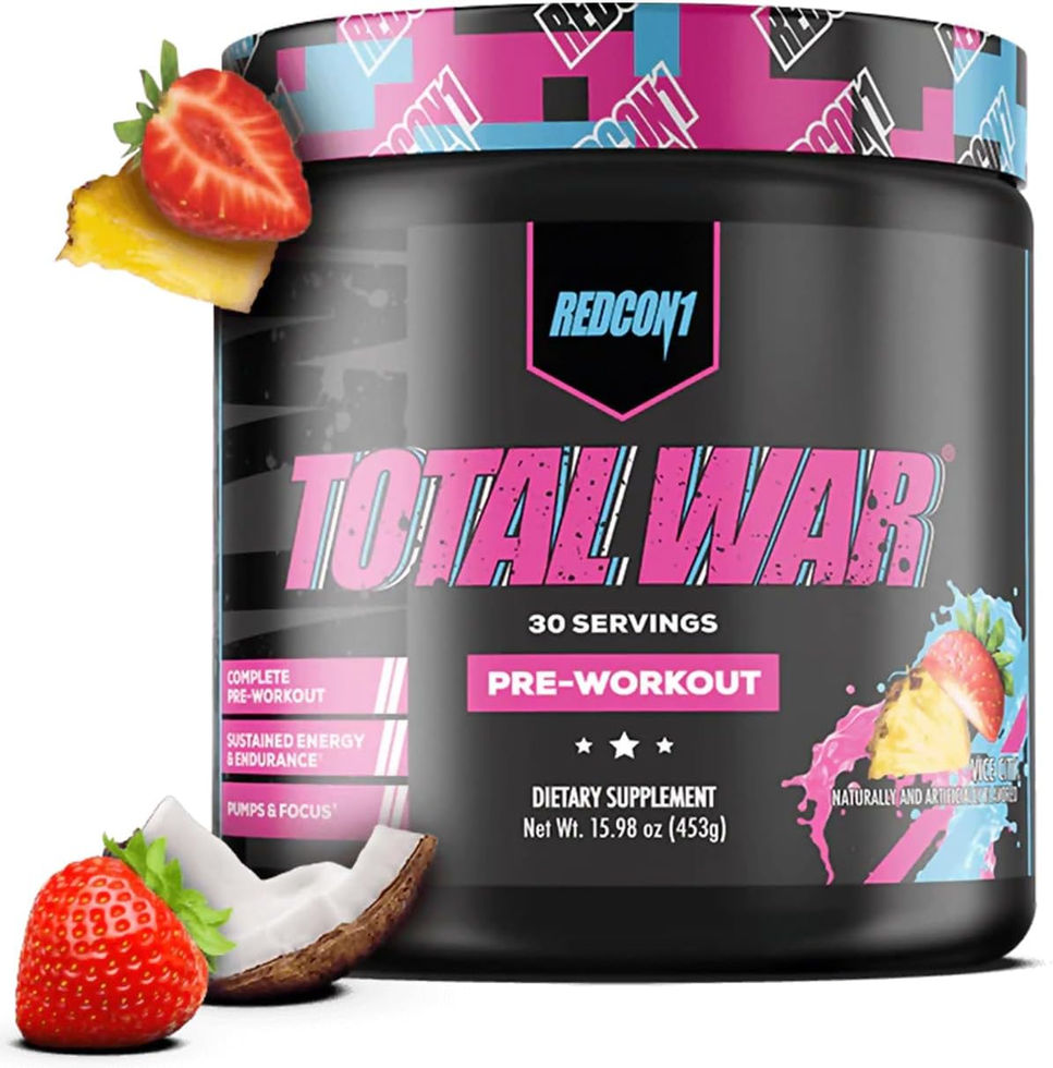 REDCON1 Total War Pre Workout Vice City 30 Servings Powder Jar Front View
