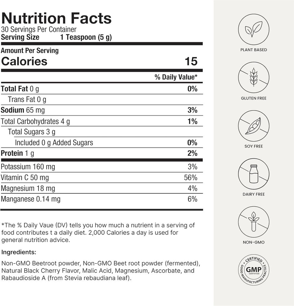 Humann SuperBeets Powder Non-GMO Plant-Based Heart Health Supplement