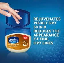 Vaseline Blueseal Cocoa Butter Rich Conditioning Jelly – Side Packaging Angle