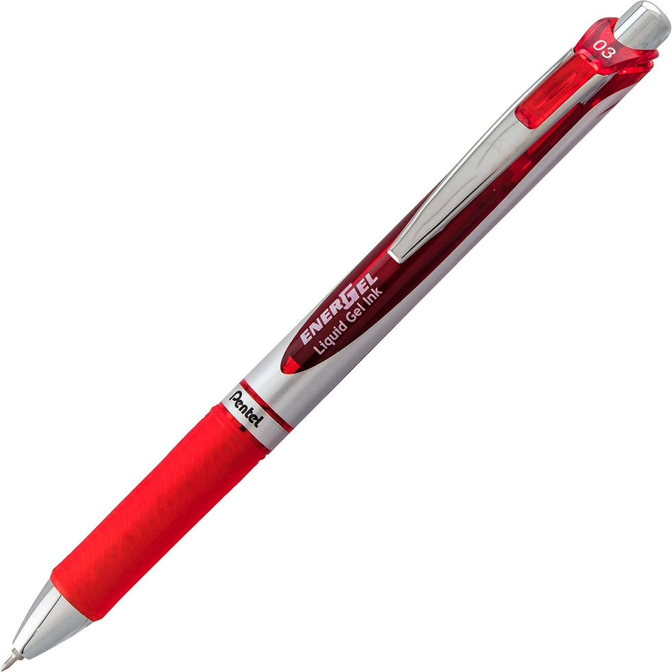 Pentel EnerGel RTX 0.3mm Needle Tip Red Gel Pen Box Packaging Angle