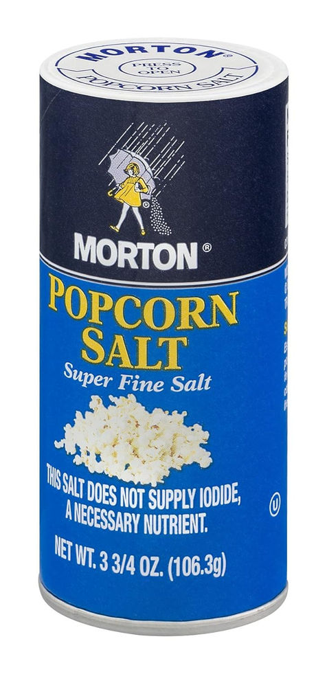 Morton Popcorn Salt 3.75oz Shaker Front View