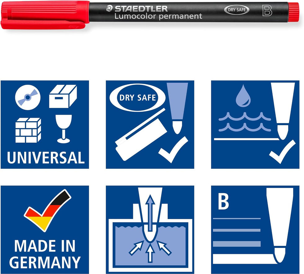 Pack of 10 STAEDTLER Lumocolor Bold Black Pens for Office Writing