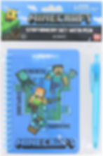 Minecraft Ruled Notebook Soft Cover with Pen for Kids and Students