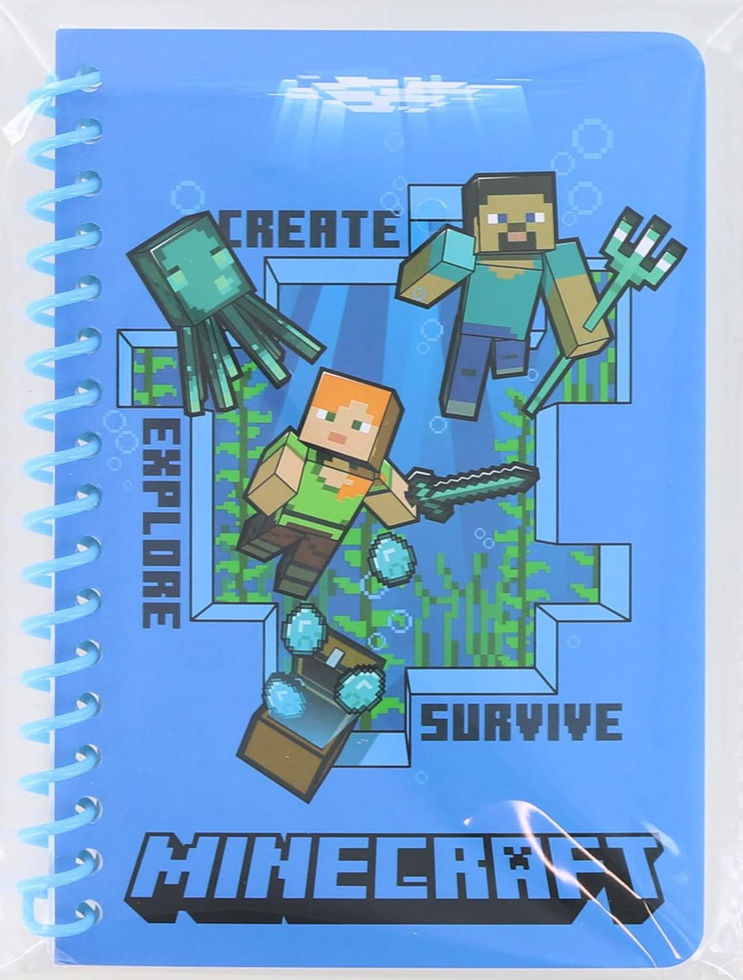 Back-to-School Minecraft Notebook Set 50 Sheets Polybagged