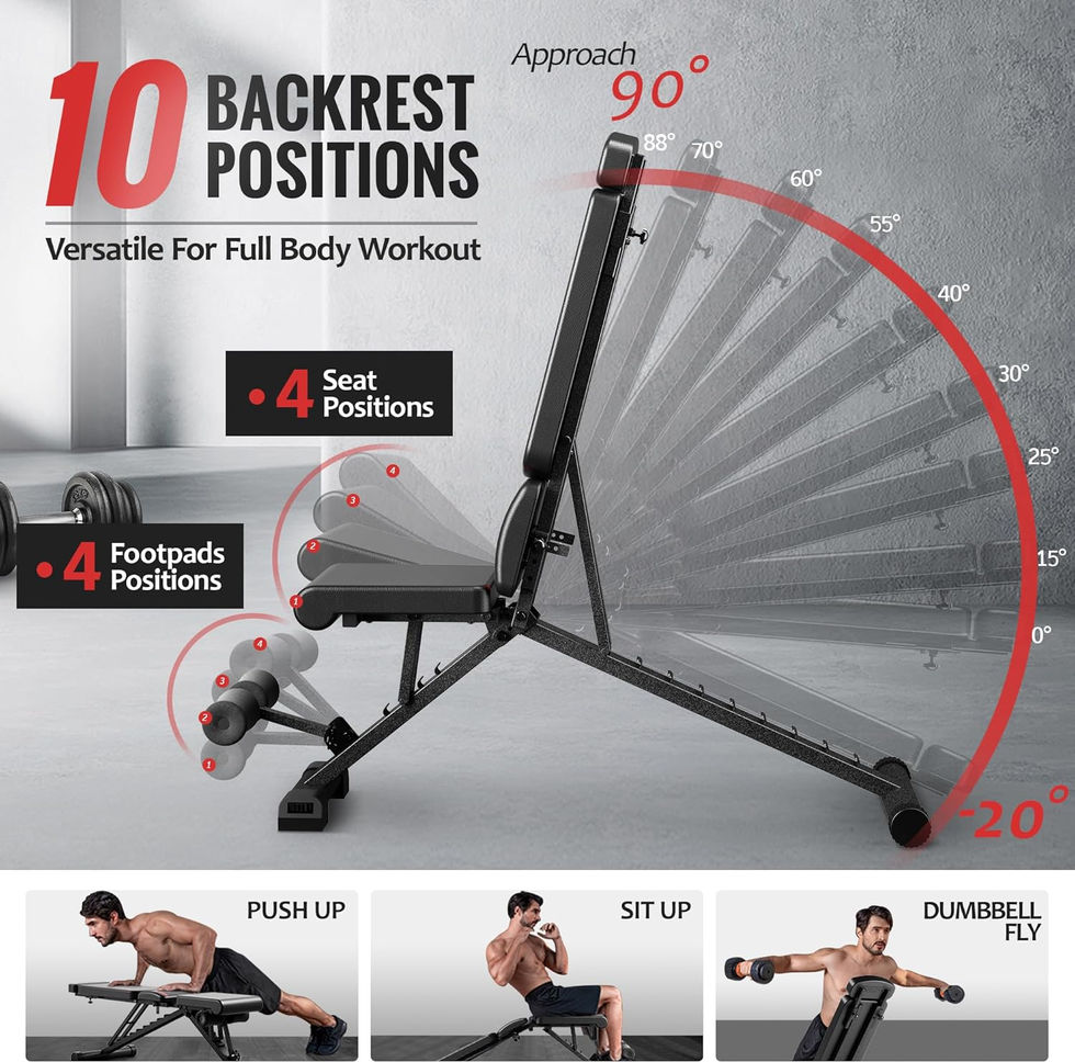 BlackPear Heavy Duty 800lb Capacity Gym Bench with Removable Headrest