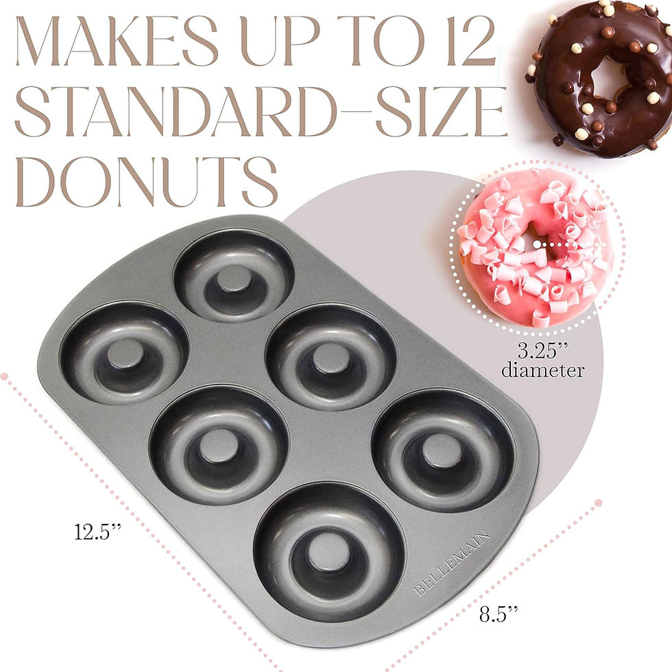 Bellemain Donut & Bagel Pan 12.5 x 8.5” Gray Nonstick Baking Set, 2 Pack
