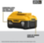 DEWALT 20V MAX DCB206 Power Tool Battery Side Angle