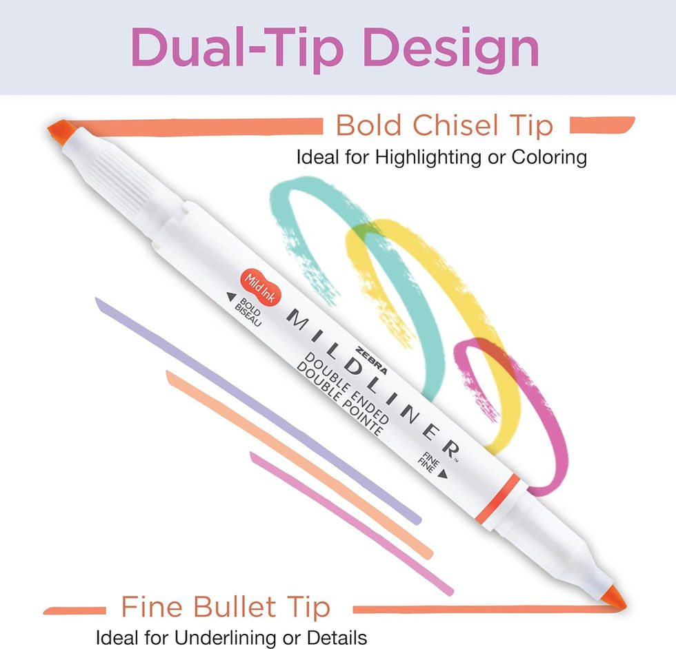 Zebra Pen Mildliner Assorted Warm Highlighters – Broad & Fine Tip Design