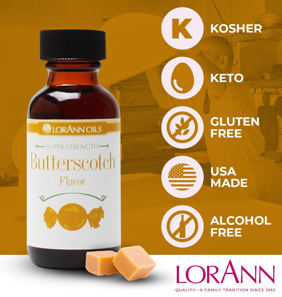 LorAnn Butterscotch Flavoring Extracts 1 fl oz Bottles Close-Up