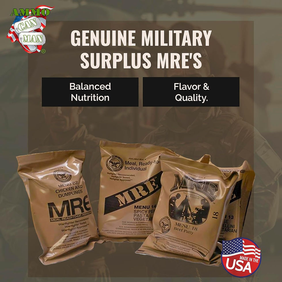 Ammo Can Man Emergency Food Kit with Entrees, Desserts & Flameless Heater – Top Angle