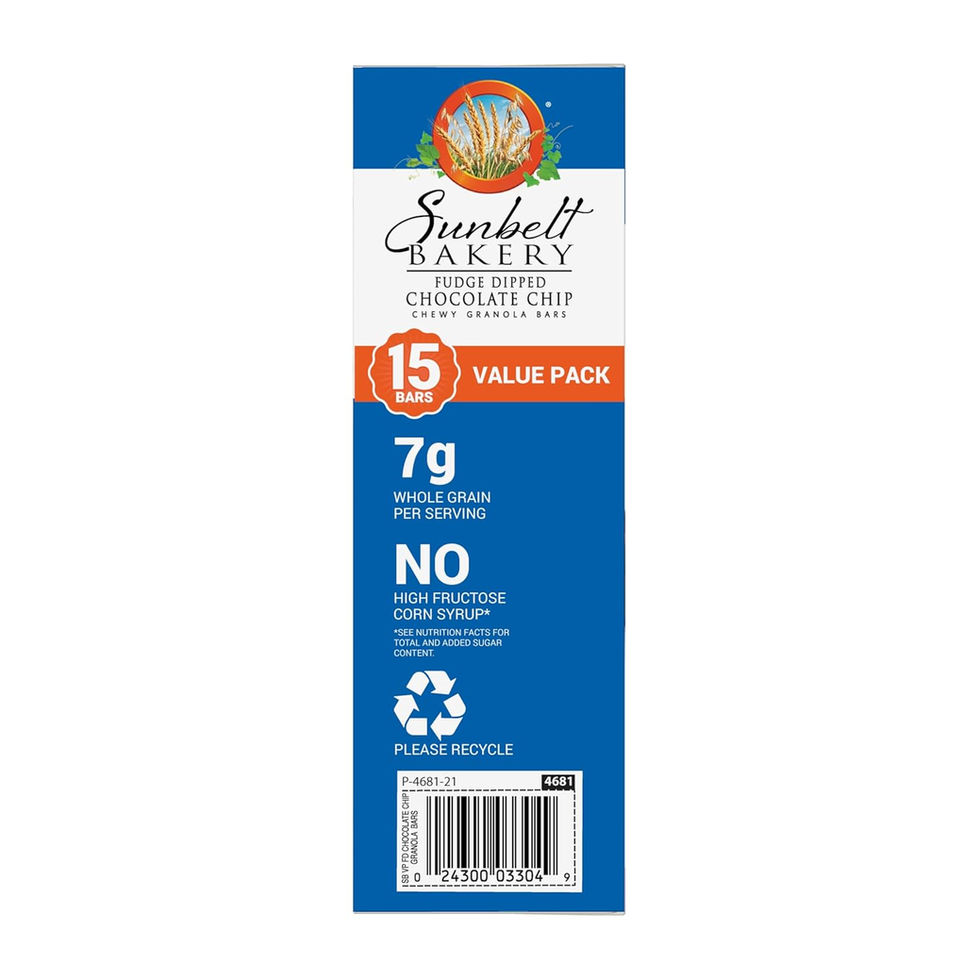 Sunbelt Bakery Fudge Dipped Granola Bars Individually Wrapped Close-Up