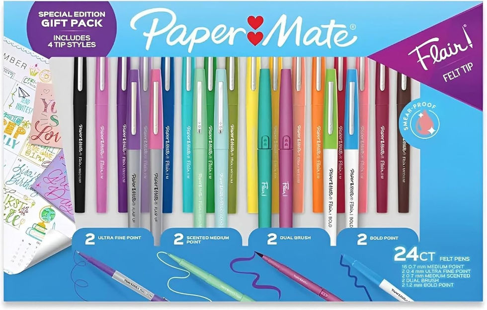 Paper Mate Flair Felt Tip Pens 24 Vibrant Colors Front View