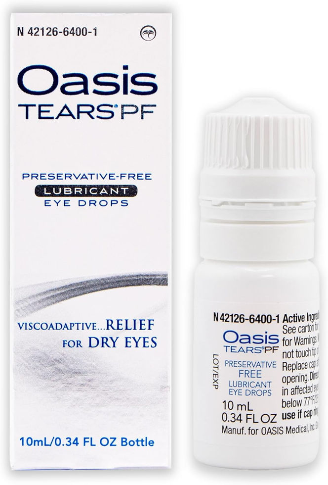 Oasis Tears OT6400 PF Preservative-Free Lubricant Eye Drops 0.34 FL OZ Front View